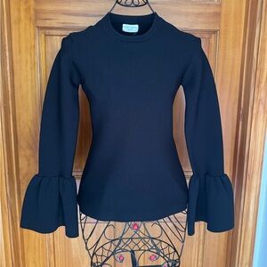 Rachel Parcell Bell Sleeve Sweater Top Black Women's Size Medium